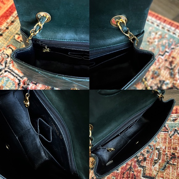 SOLD-on payment plan**Chanel Classic Vintage Mini Square Dark Green Flap Bag - Picture 10 of 11